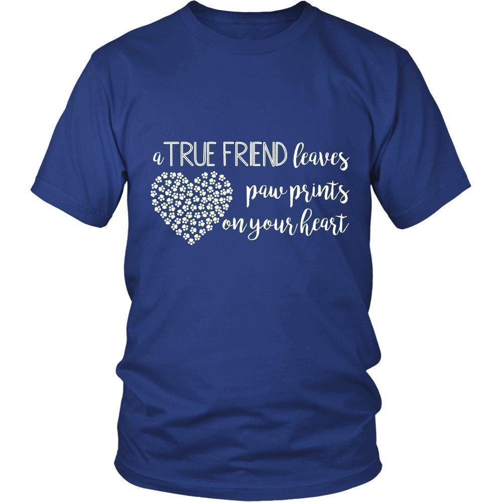 A True Friend leaves Paw Prints On Your Heart T-Shirt-KaboodleWorld