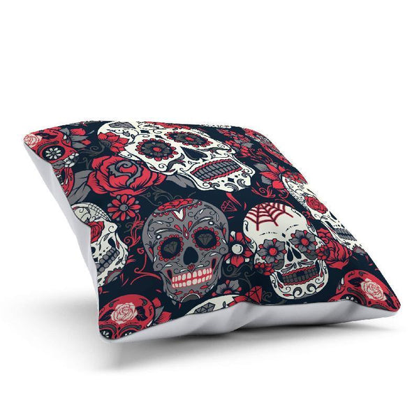 Black White Red Skulls Pillow Cover-KaboodleWorld