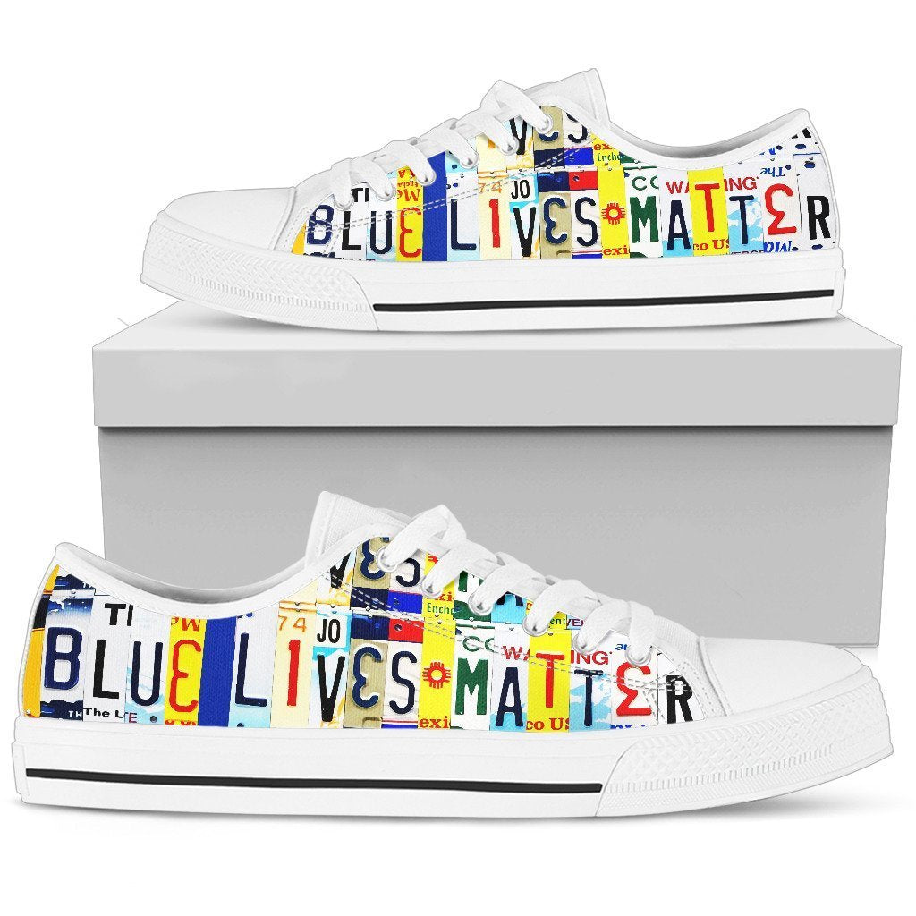 Blue Lives Matter - Low Top Shoes-KaboodleWorld