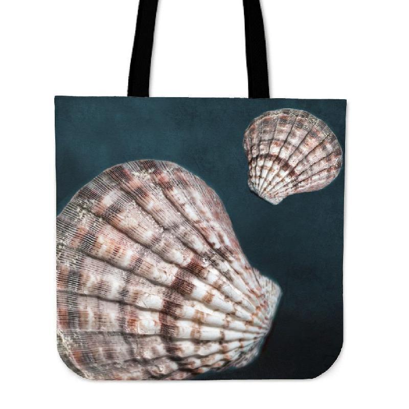 Blue Sea Clam Shell 2 - Cotton Tote-KaboodleWorld