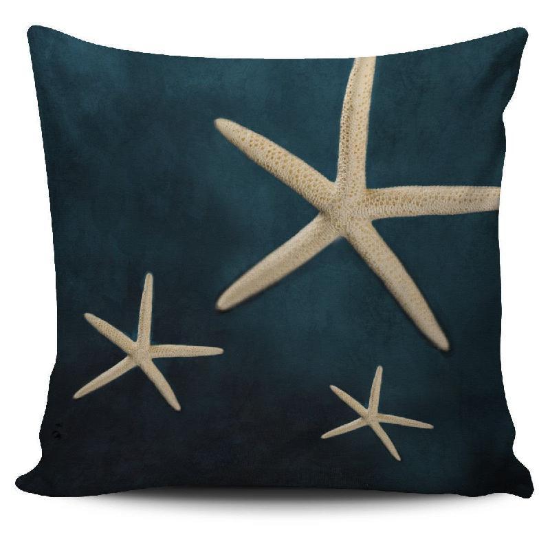 Blue Sea Starfish Pillow Cover-KaboodleWorld