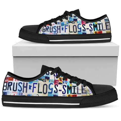 Brush, Floss, Smile Low Top Shoes-KaboodleWorld