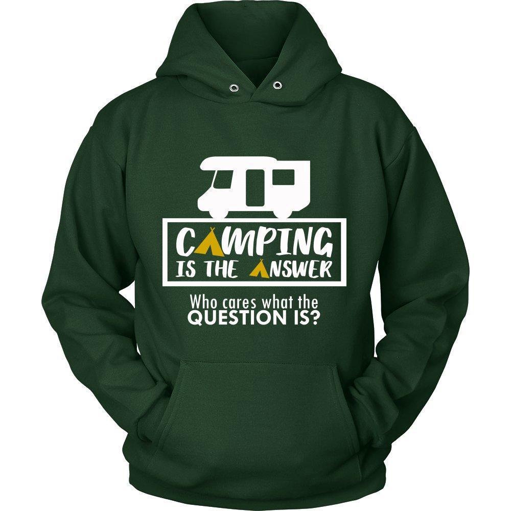 Camping is the Answer Who Cares What the Question Is Unisex Hoodie-KaboodleWorld
