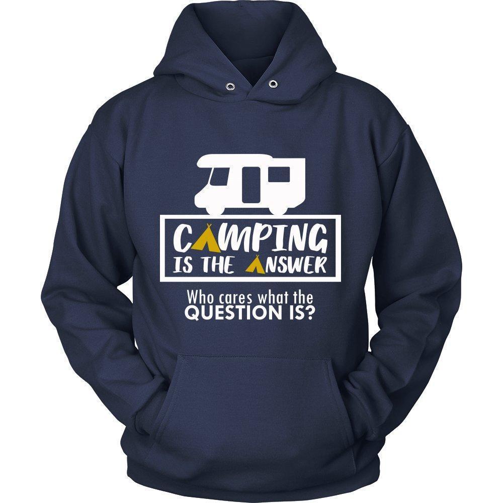 Camping is the Answer Who Cares What the Question Is Unisex Hoodie-KaboodleWorld