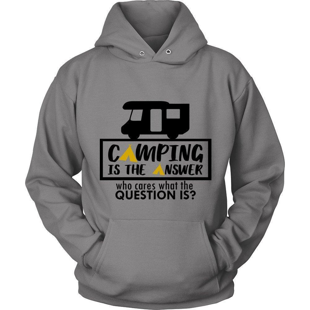 Camping is the Answer Who Cares What the Question Is Unisex Hoodie-KaboodleWorld