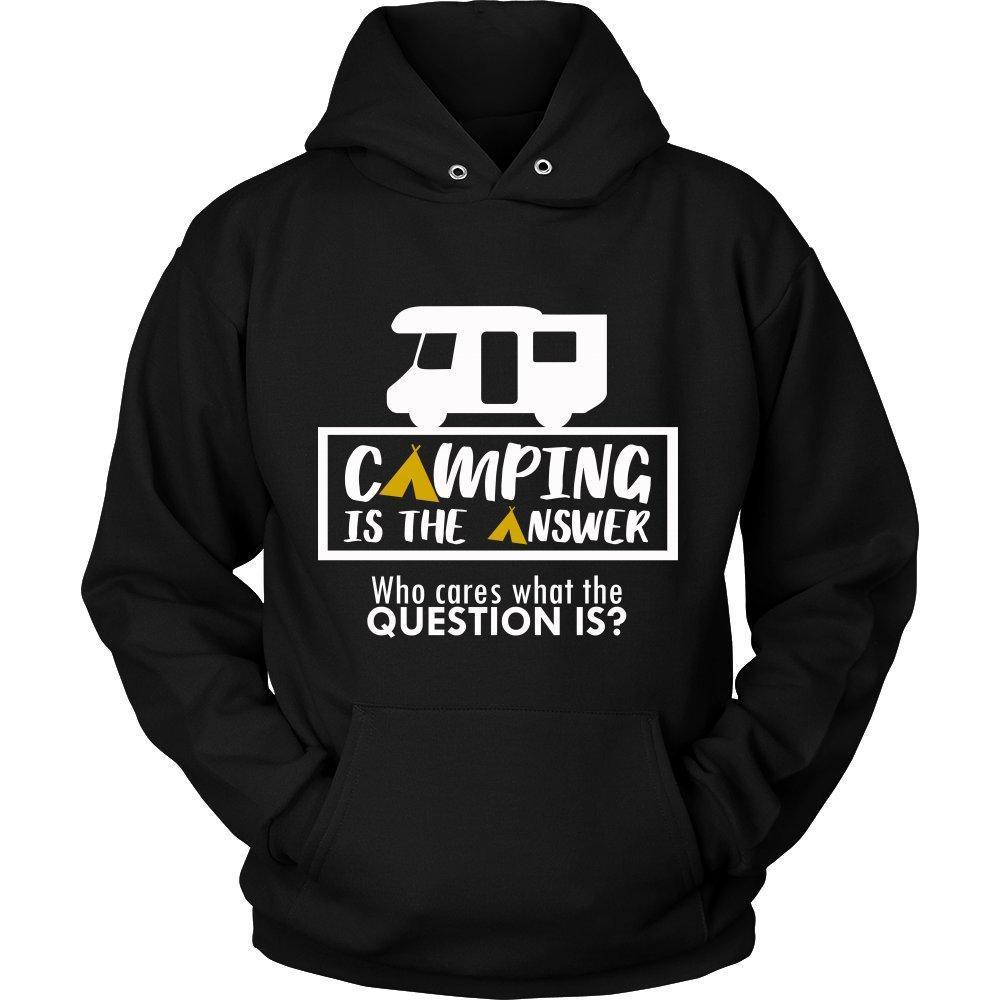 Camping is the Answer Who Cares What the Question Is Unisex Hoodie-KaboodleWorld