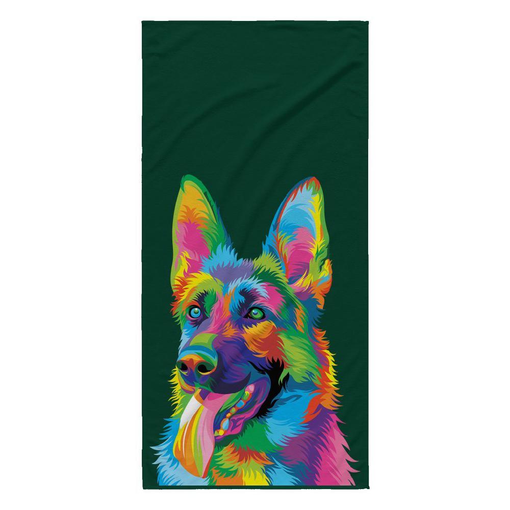 Colorful German Shepherd Beach Towel-KaboodleWorld