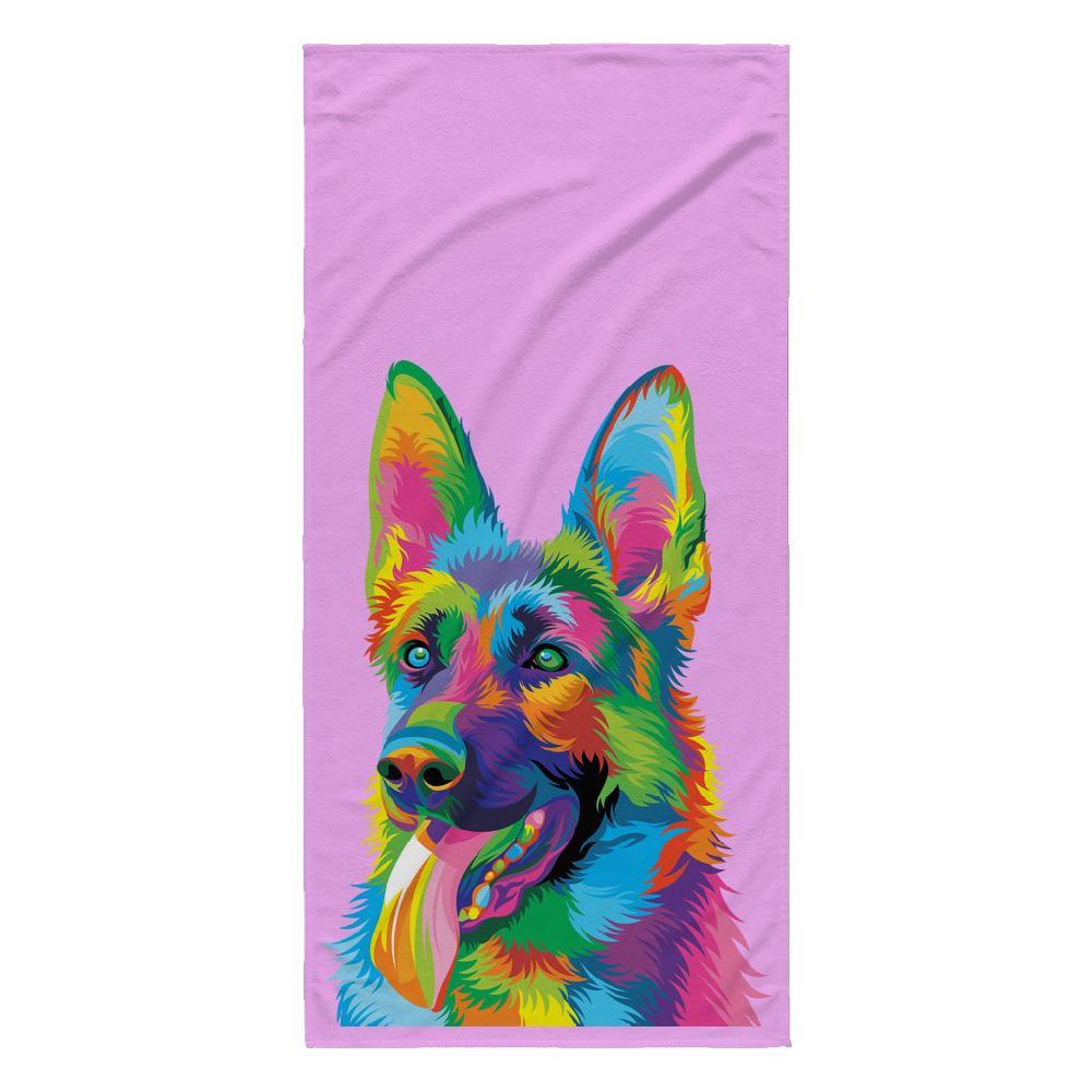 Colorful German Shepherd Beach Towel-KaboodleWorld