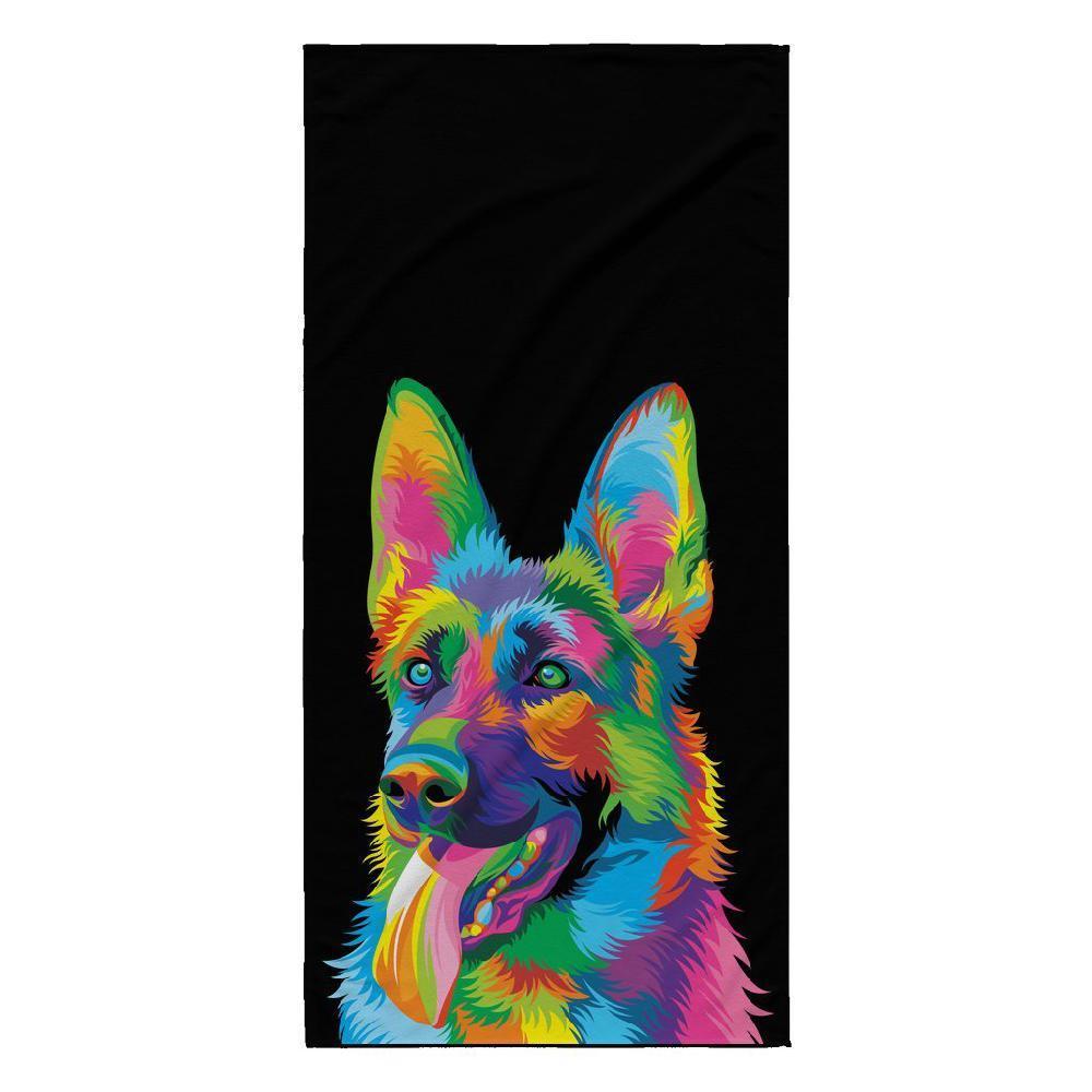 Colorful German Shepherd Beach Towel-KaboodleWorld