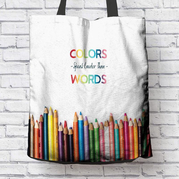 Colors Speak Louder than Words Cotton Tote Bag-KaboodleWorld