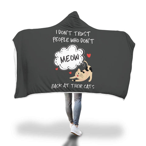 Comfy Meow Back to your Cat Hooded Blanket-KaboodleWorld