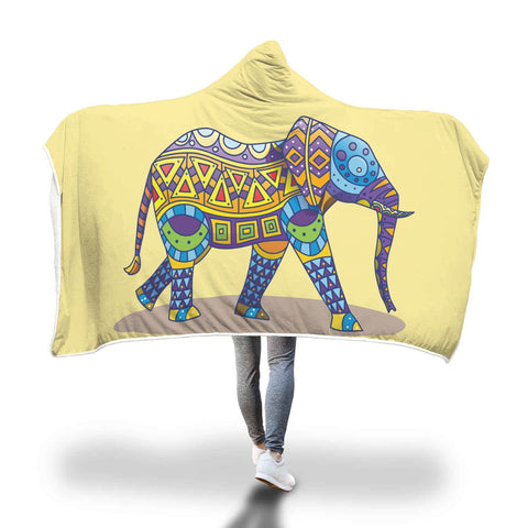 Cozy Colorful Elephant Hooded Blanket-KaboodleWorld