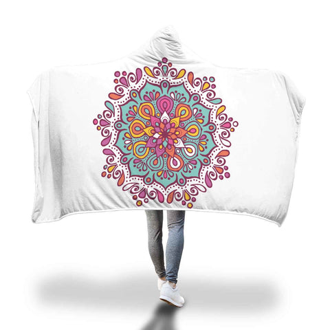 Cozy Colorful Mandala Hooded Blanket-KaboodleWorld