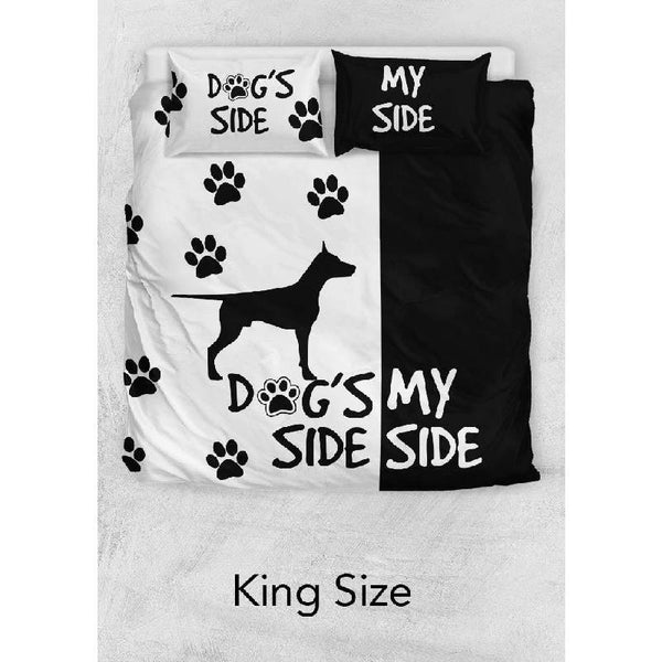 "Dog's Side, My Side" Doberman Duvet Cover-KaboodleWorld