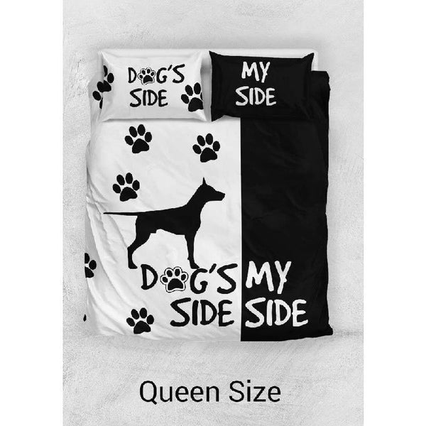 "Dog's Side, My Side" Doberman Duvet Cover-KaboodleWorld