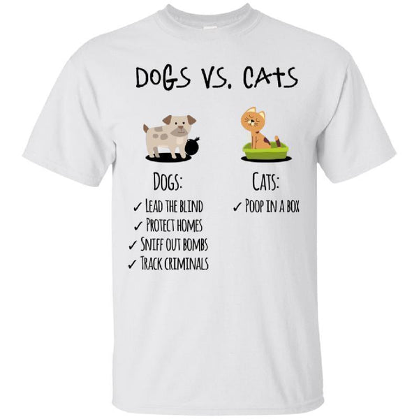 Dogs vs Cats Cotton T-Shirt-KaboodleWorld