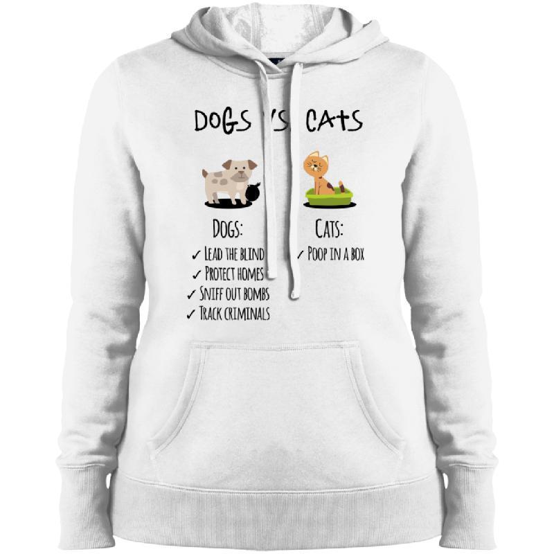 Dogs vs Cats Sport-Tek Ladies' Pullover Hooded Sweatshirt-KaboodleWorld