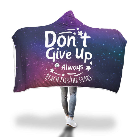 Don't Give Up Reach for Stars - Cozy Hooded Blanket-KaboodleWorld