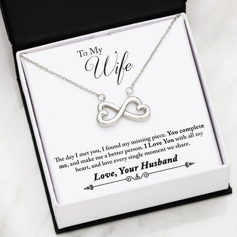Epic Infinity Heart Necklace - To My Wife you make me Complete-KaboodleWorld