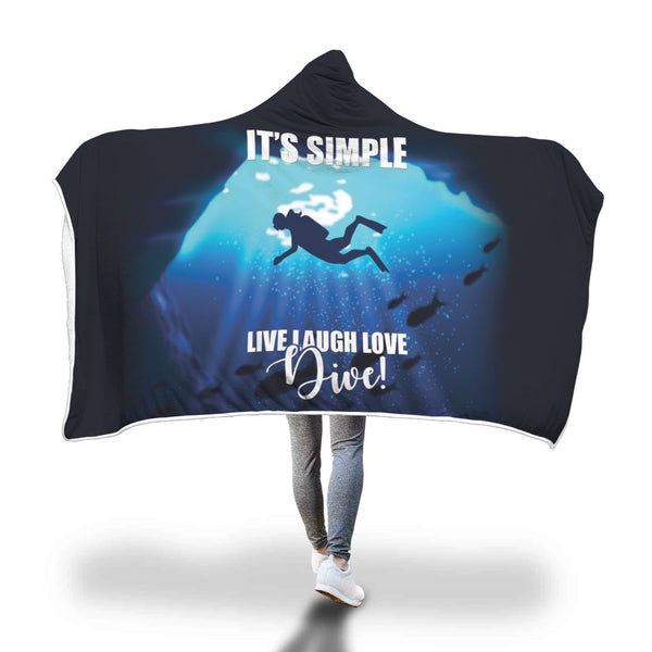 Epic Live Laugh Love Dive Hooded Blanket-KaboodleWorld