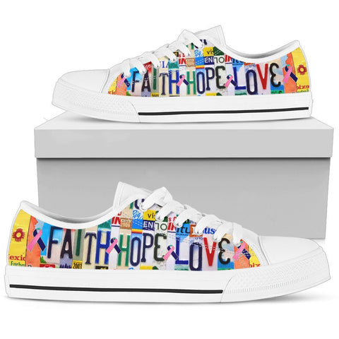 Faith Hope Love Thyroid Cancer Low Top Shoes-KaboodleWorld
