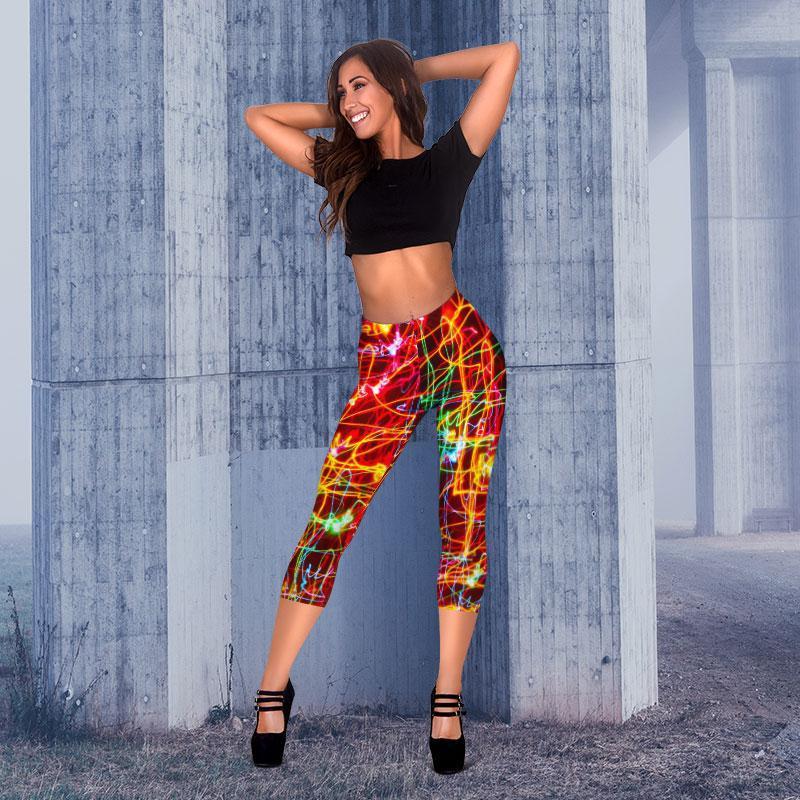 Fashionable Comfy Vibrant Capris - Graffiti 17-KaboodleWorld
