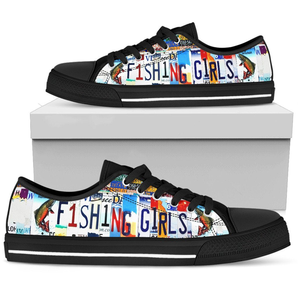 Fishing Girl Low Top Shoes-KaboodleWorld