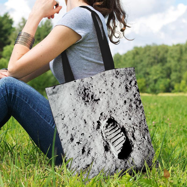 Foot Print on the Moon - Cotton Tote-KaboodleWorld