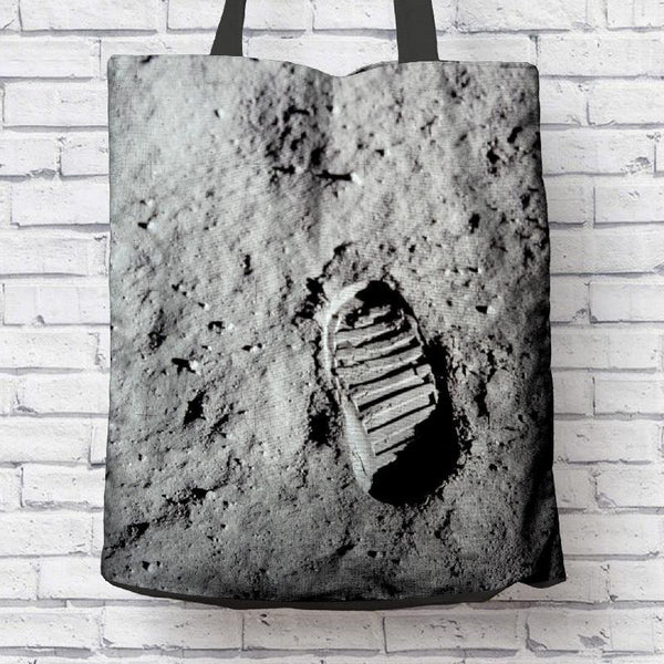 Foot Print on the Moon - Cotton Tote-KaboodleWorld