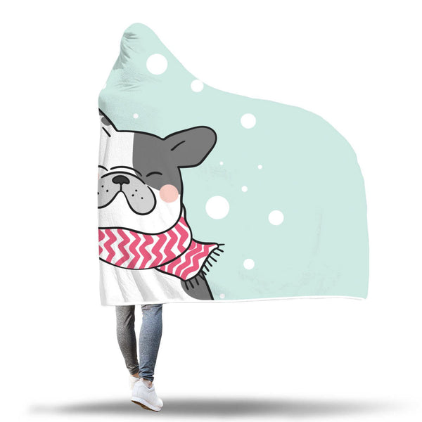 French Bulldog Comfy Hooded Blanket-KaboodleWorld