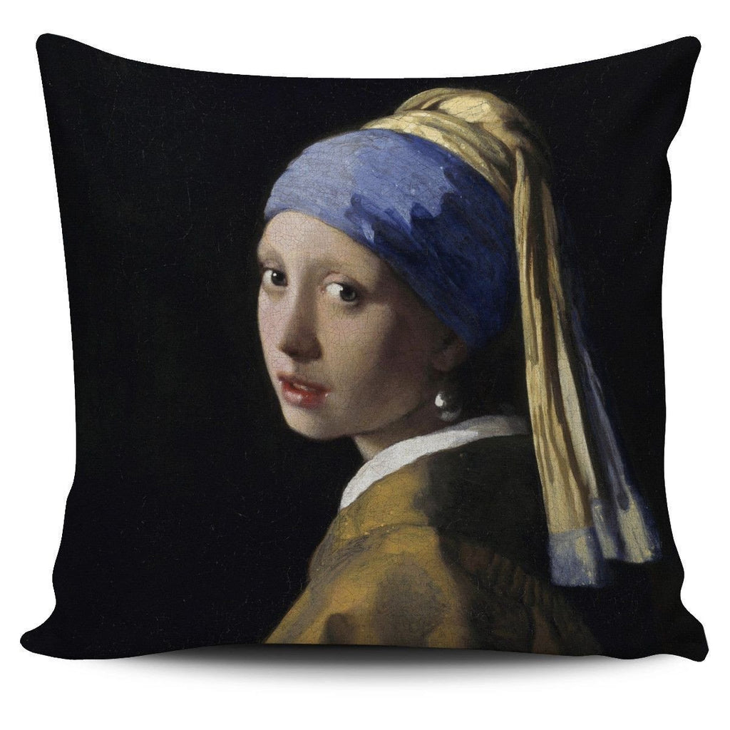 Girl with Pearl Earring Pillow Cover-KaboodleWorld