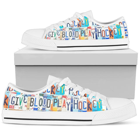Give Blood Play Hockey Low Top Shoes-KaboodleWorld