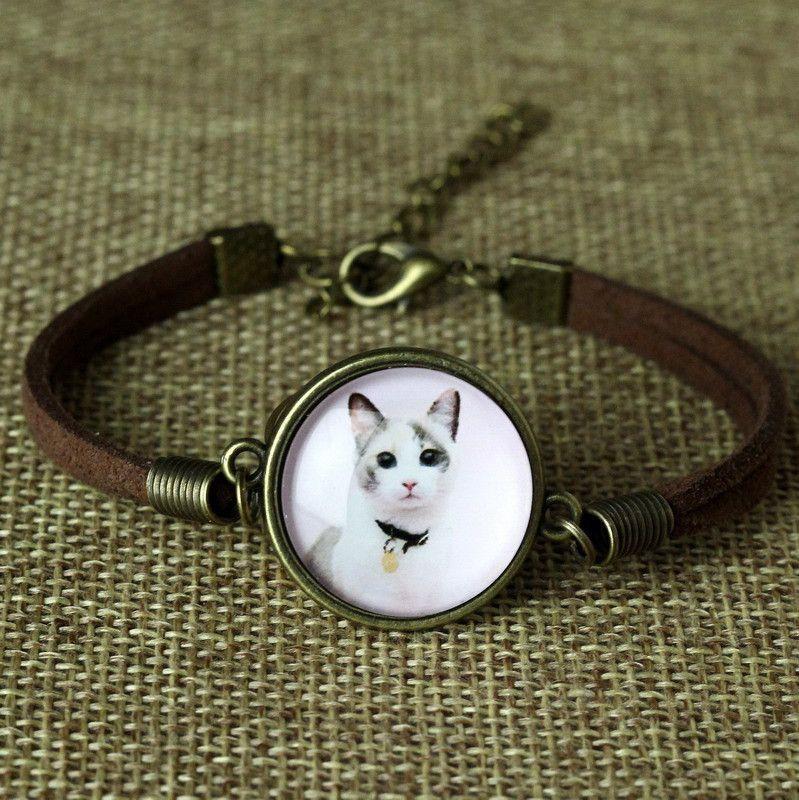 Glass Galaxy Leather Cat Bracelet-KaboodleWorld