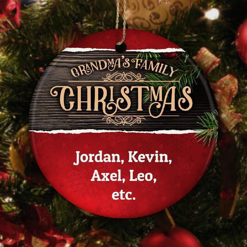 Grandsma's Personalized Ceramic Christmas Ornament-KaboodleWorld