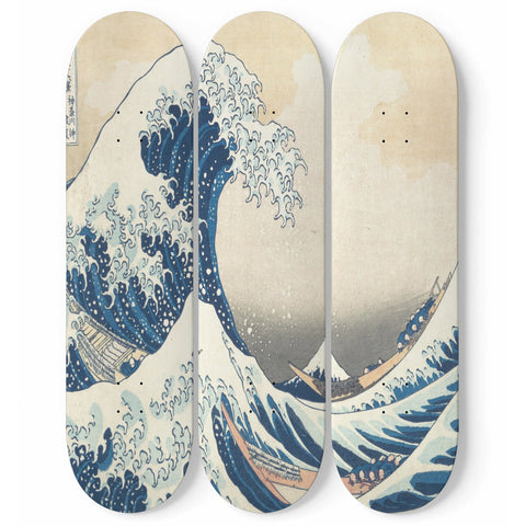 Great Wave of Kanagawa by Hokusai Skateboard Wall Art-KaboodleWorld