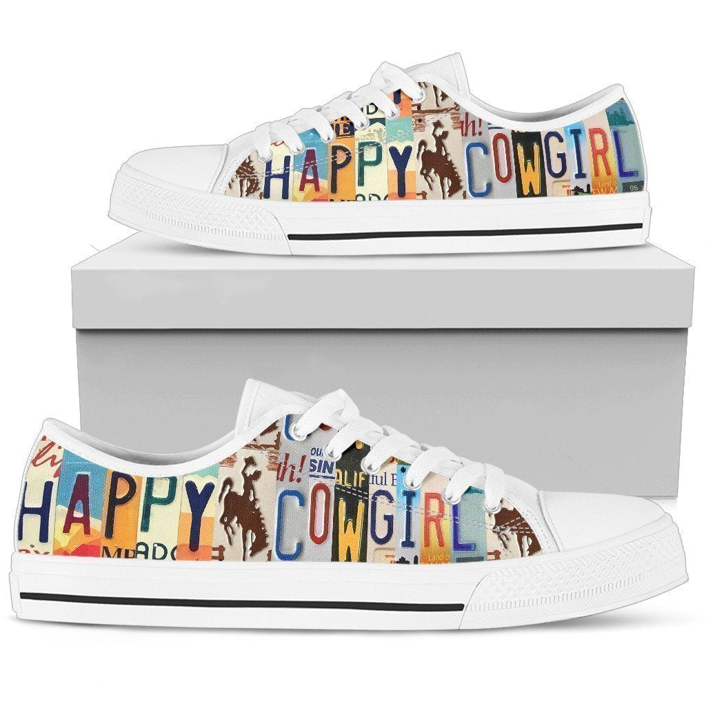 Happy Cowgirl Low Top Shoes-KaboodleWorld