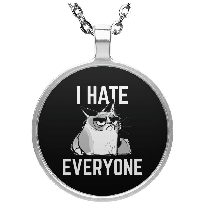 Hate Everyone Circle Necklace-KaboodleWorld