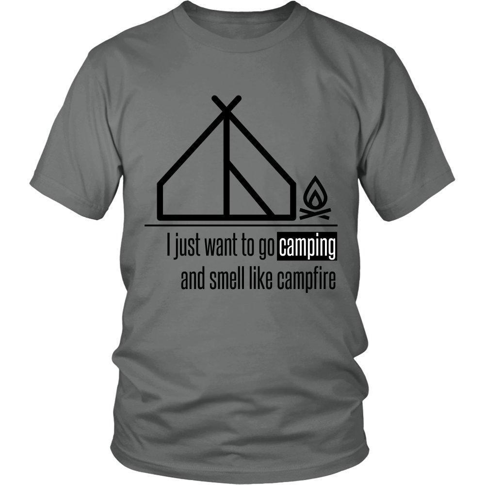 'I Just Want To Go Camping And Smell Like Campfire' T-Shirt-KaboodleWorld
