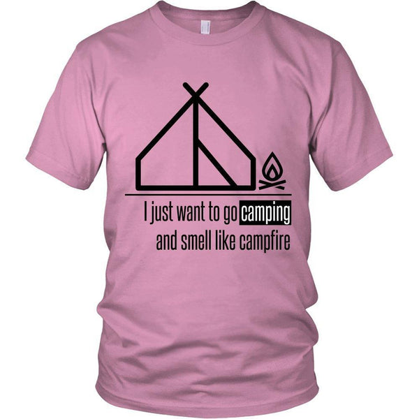 'I Just Want To Go Camping And Smell Like Campfire' T-Shirt-KaboodleWorld