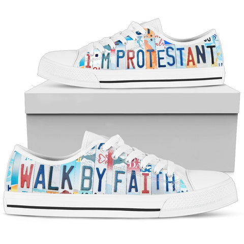 I'm Protestant Walk By Faith Low Top Shoes-KaboodleWorld