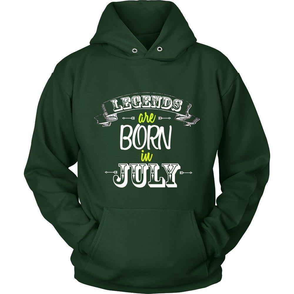 'Legends are Born in July' Unisex Hoodie-KaboodleWorld