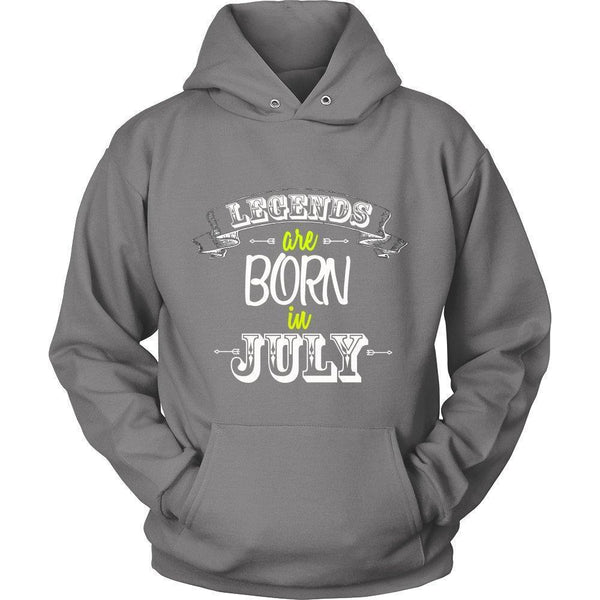'Legends are Born in July' Unisex Hoodie-KaboodleWorld