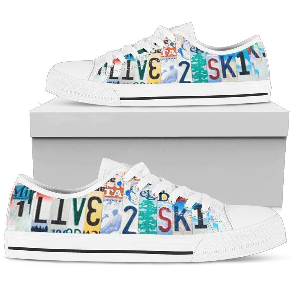 Live To Ski Low Top Shoes-KaboodleWorld