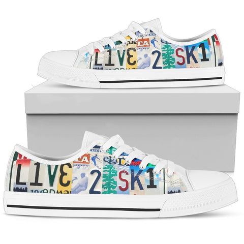 Live To Ski Low Top Shoes-KaboodleWorld