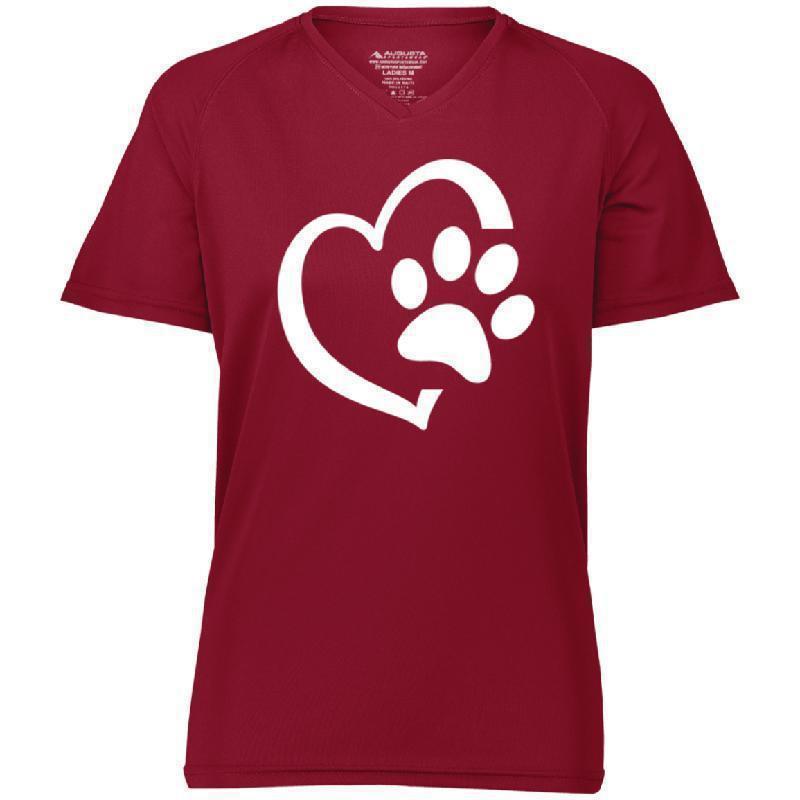 Love Paw Augusta Ladies' Raglan Sleeve Wicking T-Shirt-KaboodleWorld