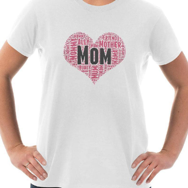 Mom Heart - Bella + Canvas Unisex Jersey Short-Sleeve T-Shirt-KaboodleWorld