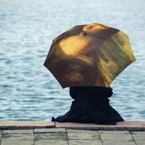 Mona Lisa Automatic Foldable Umbrella-KaboodleWorld