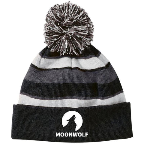Moon Wolf Holloway Striped Beanie with Pom-KaboodleWorld