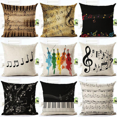 Music Note Series Throw Pillow Cover-KaboodleWorld