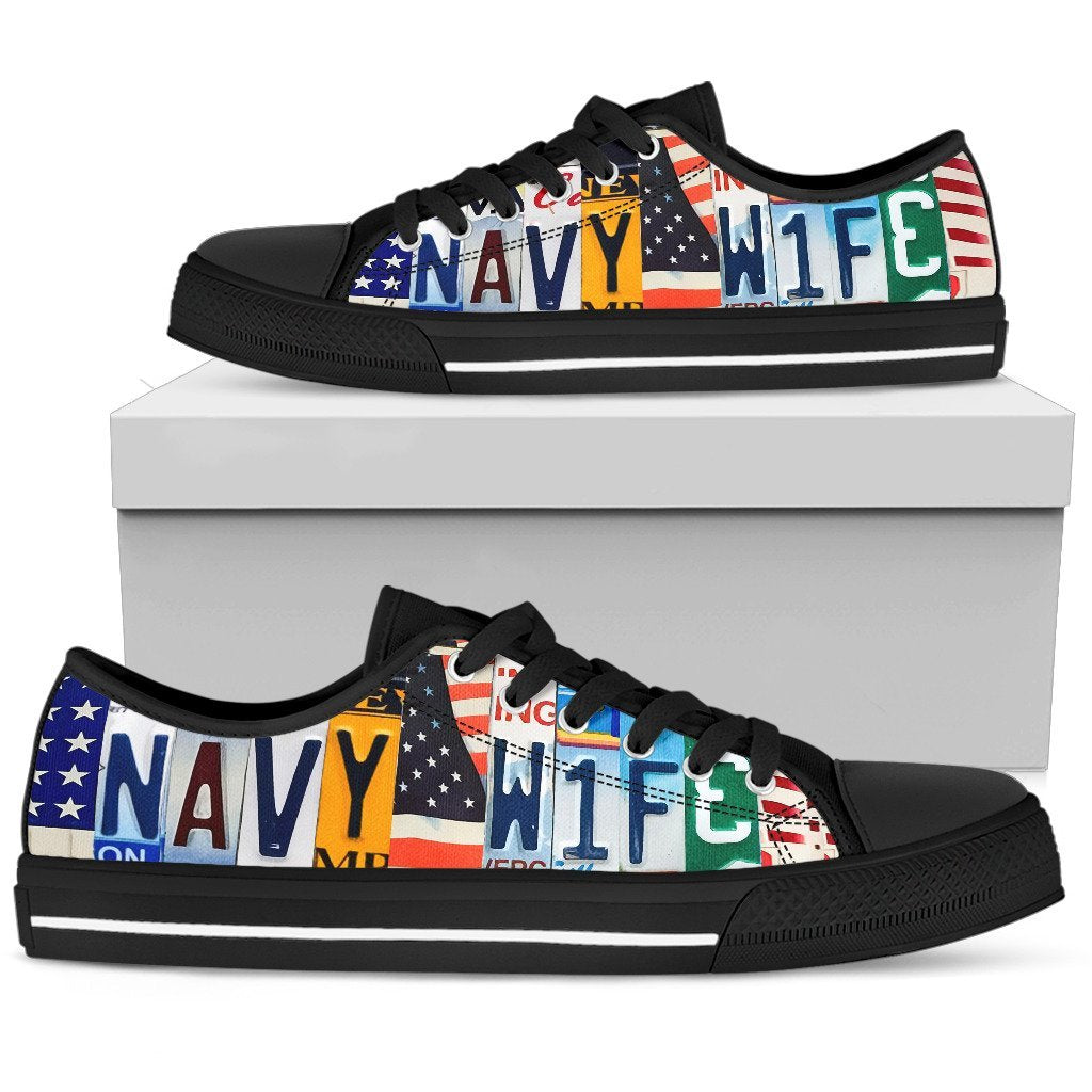 Navy Wife Low Top Shoes-KaboodleWorld